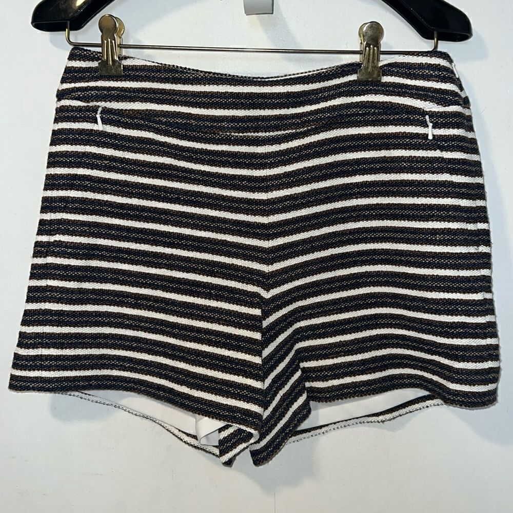 W BY WORTH Midnight Blue, Cinnamon, Off White Stripe High Waist Miley Shorts-4